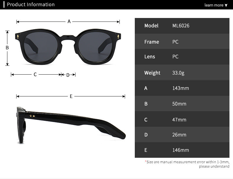 (6 Pack) Round Plastic Sunglasses 6026