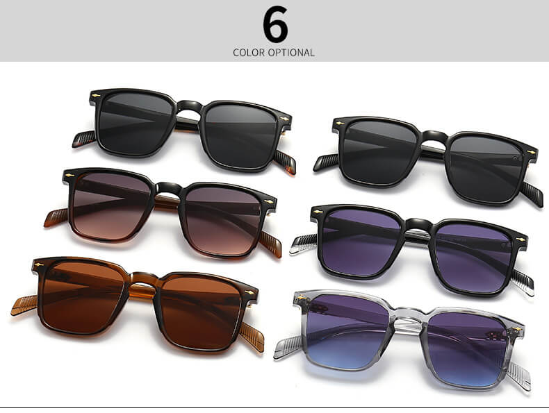 (6 Pack) Square Plastic Sunglasses 6019