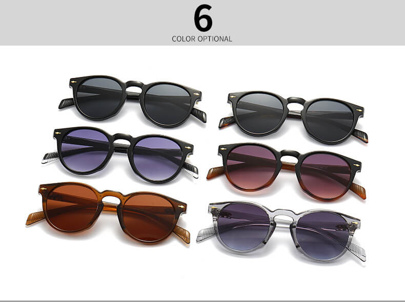 (6 Pack) Plastic Round Sunglasses 6018