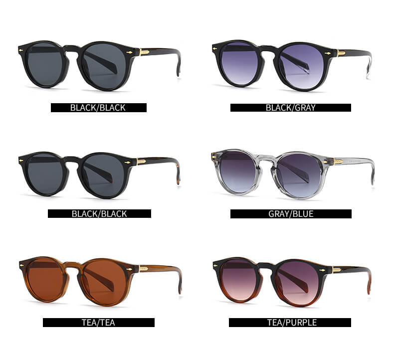 (6 Pack) Plastic Round Sunglasses 6018
