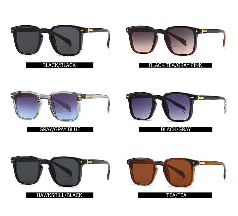 (6 Pack) Square Plastic Sunglasses 6019