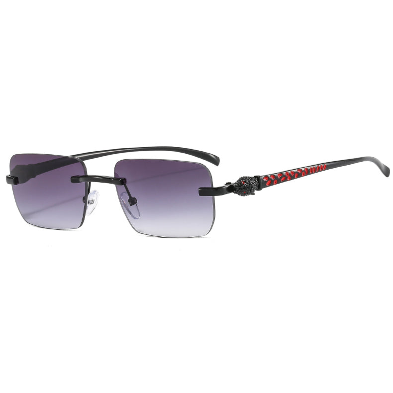 (6 Pack) Rimless Leopard Sunglasses 6060