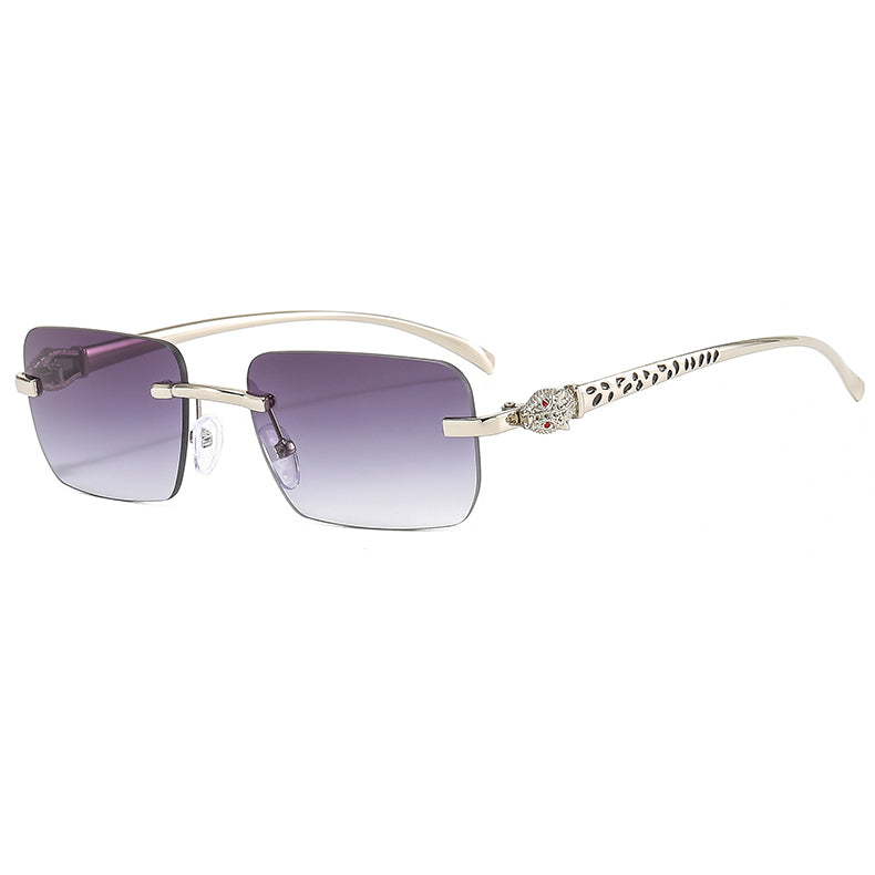 (6 Pack) Rimless Leopard Sunglasses 6060