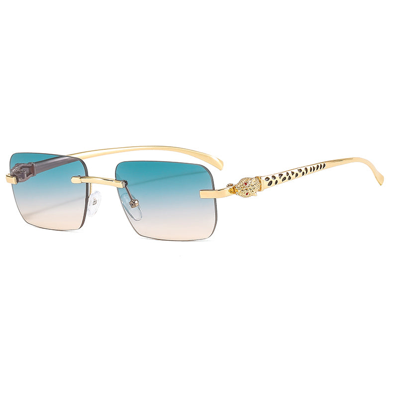 (6 Pack) Rimless Leopard Sunglasses 6060