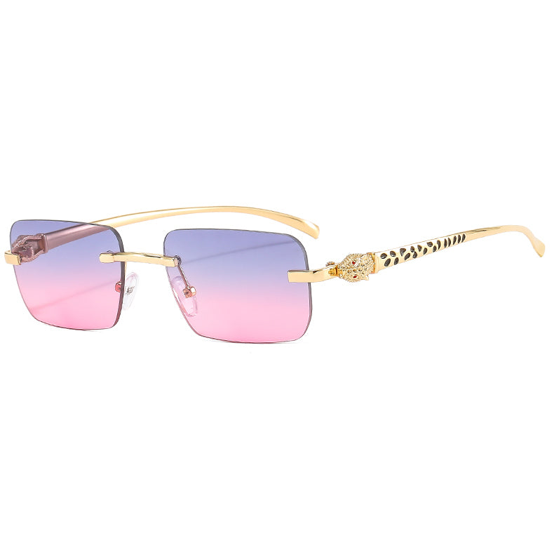 (6 Pack) Rimless Leopard Sunglasses 6060