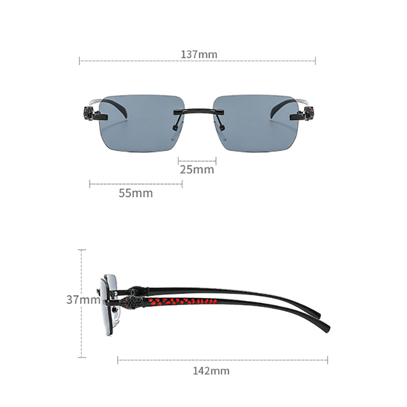 (6 Pack) Rimless Leopard Sunglasses 6060