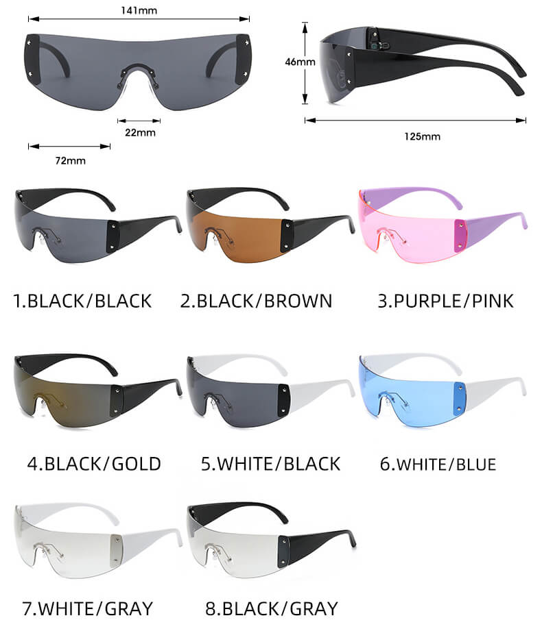(6 Pack) Y2K Around Sunglasses 3553