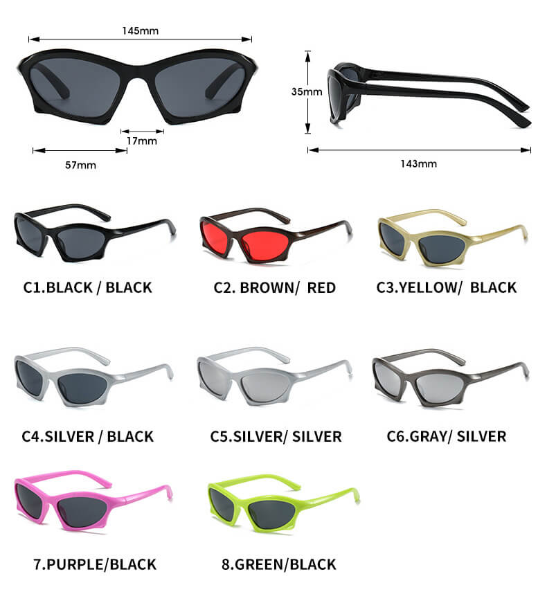 (6 Pack) Y2K Around Sunglasses 20916