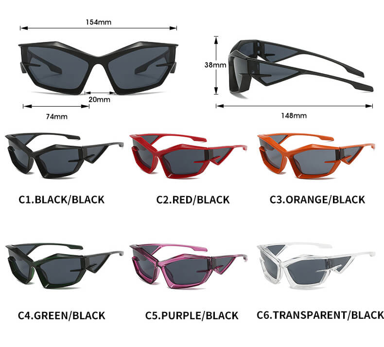 (6 Pack) Y2K Around Sunglasses 9363