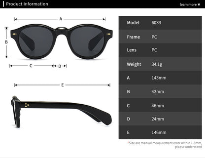 (6 Pack) Plastic Round Sunglasses 6033