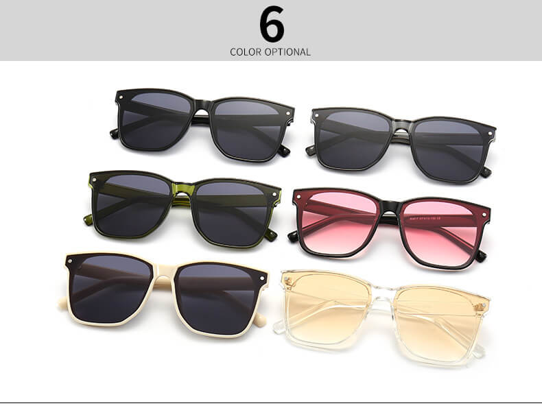 (6 Pack) Plastic Square Oversized Sunglasses 86617