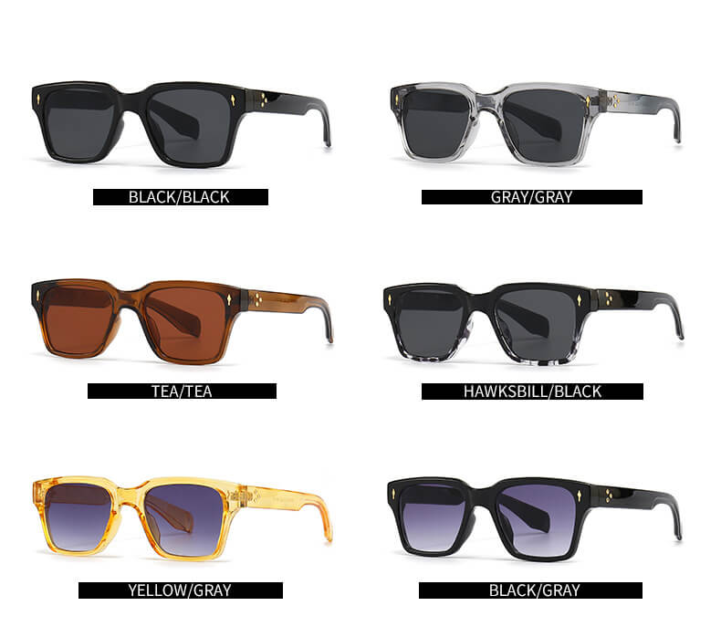 (6 Pack) Plastic Square Sunglasses 6012