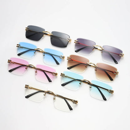 6043 Edge Cut Rimless Sunglasses(7 colors)