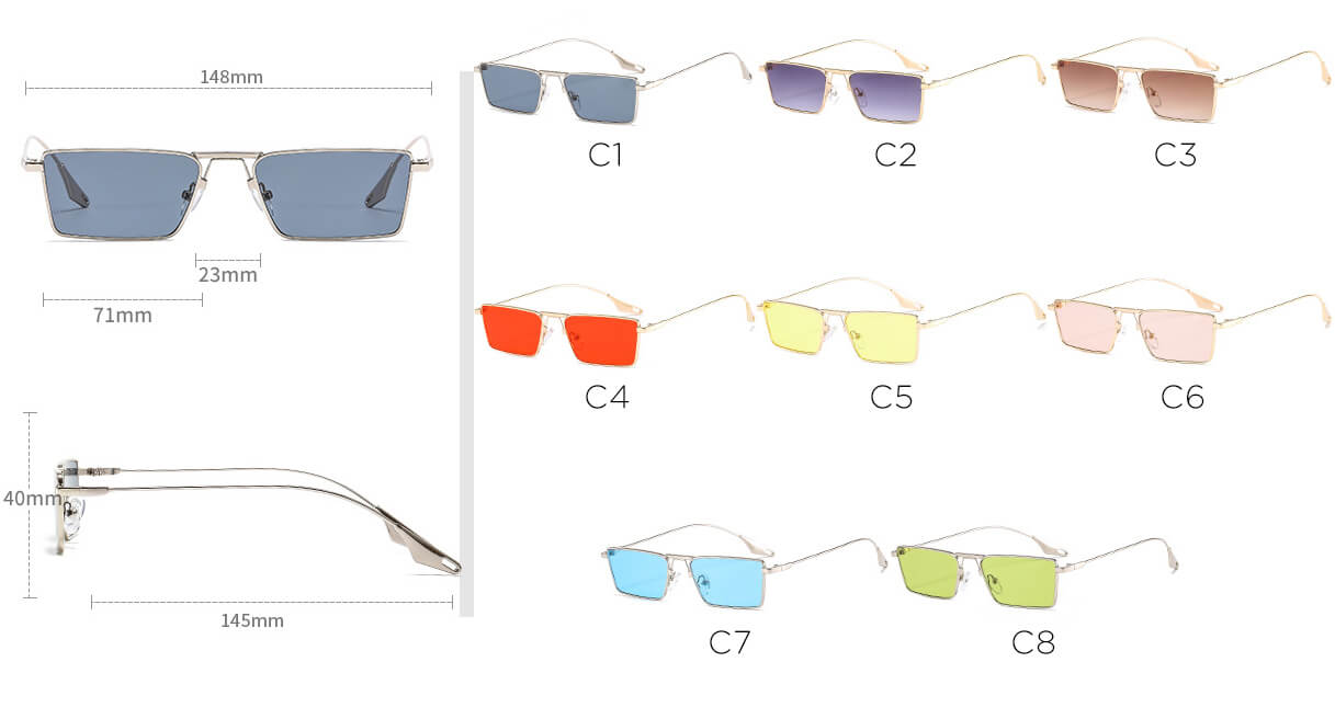 (6 Pack) Metal Sunglasses 7159