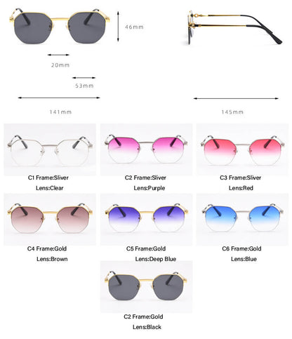 (6 Pack) Half-Frame Sunglasses D075