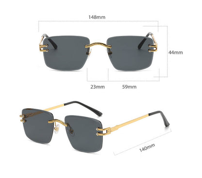 6043 Edge Cut Rimless Sunglasses(7 colors)