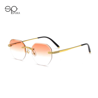 (6 Pack) Rimless Rhinestone Sunglasses 2015