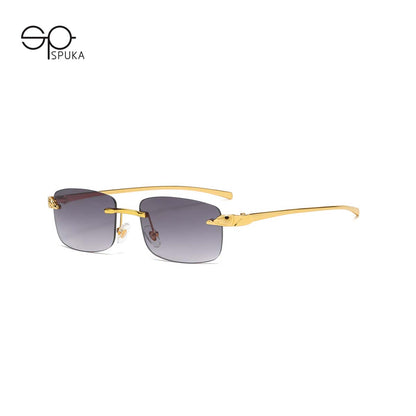 (6 Pack) Rimless Leopard Sunglasses 2070