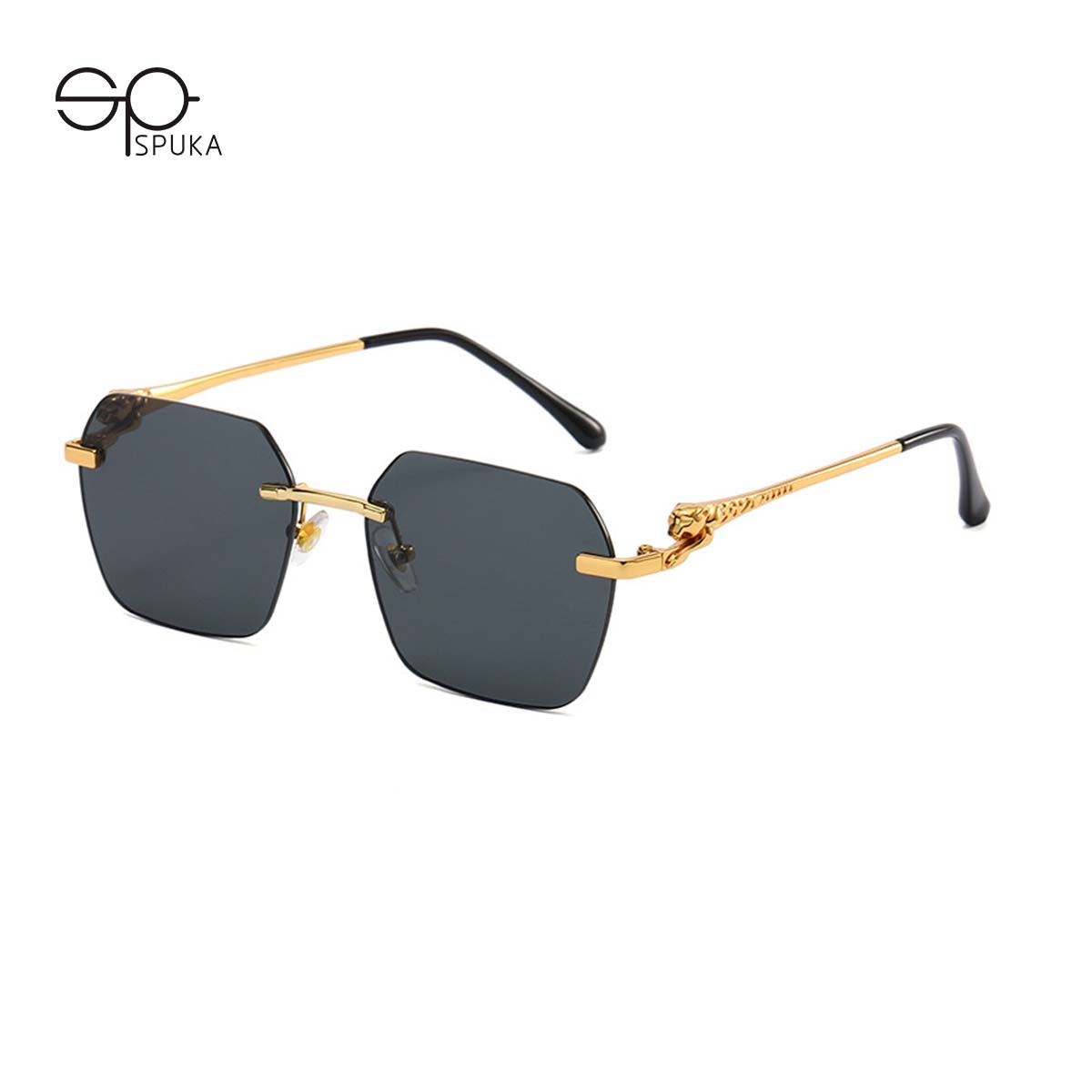 (6 Pack) Rimless Leopard Sunglasses 6025