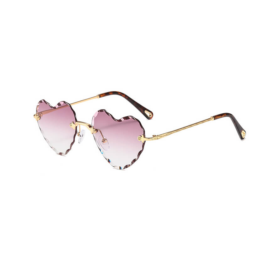 (6 Pack) Rimless Heart Sunglasses 1616