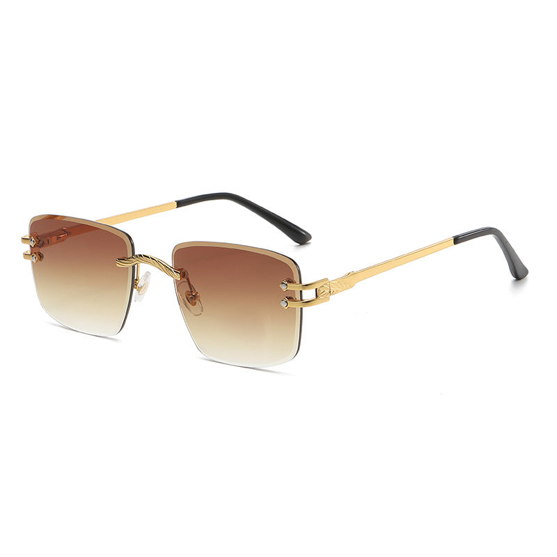 6043 Edge Cut Rimless Sunglasses(7 colors)