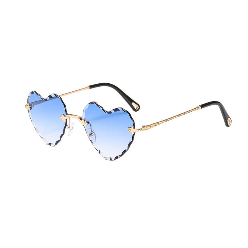 (6 Pack) Rimless Heart Sunglasses 1616