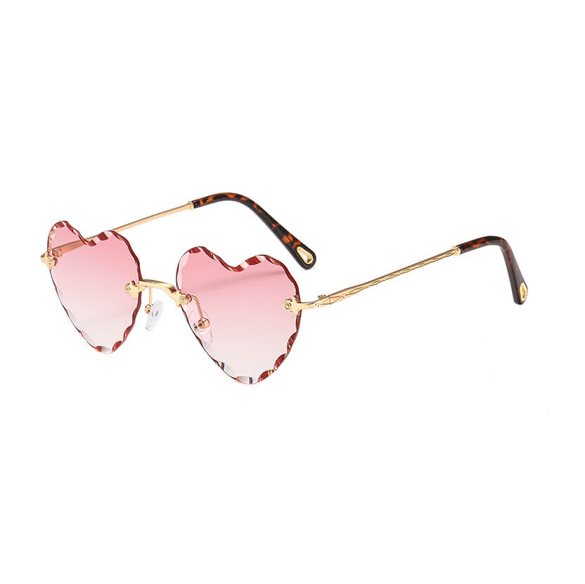 (6 Pack) Rimless Heart Sunglasses 1616