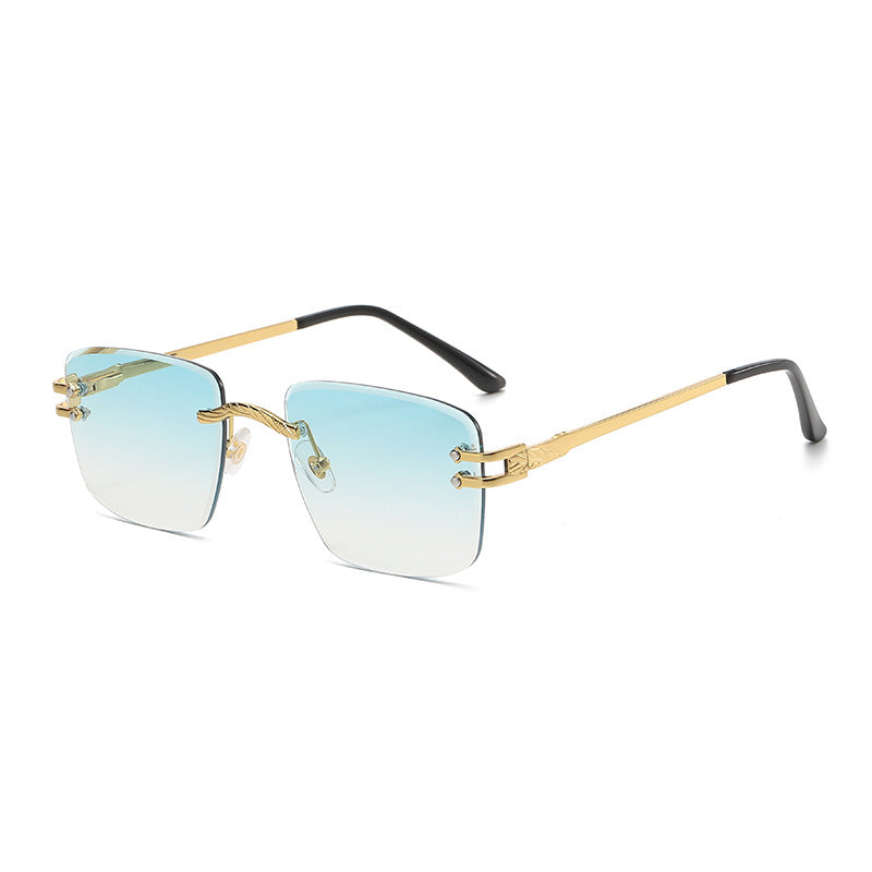 6043 Edge Cut Rimless Sunglasses(7 colors)