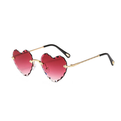 (6 Pack) Rimless Heart Sunglasses 1616