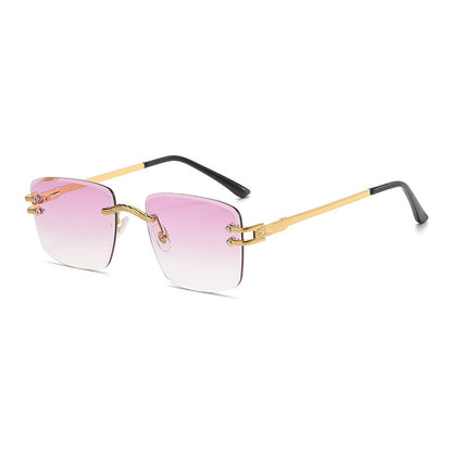 6043 Edge Cut Rimless Sunglasses(7 colors)