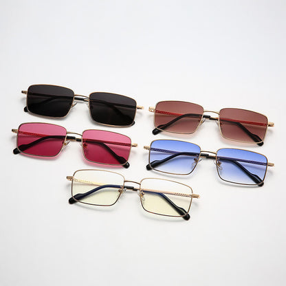 (6 Pack) Rectangular Metal Sunglasses S715