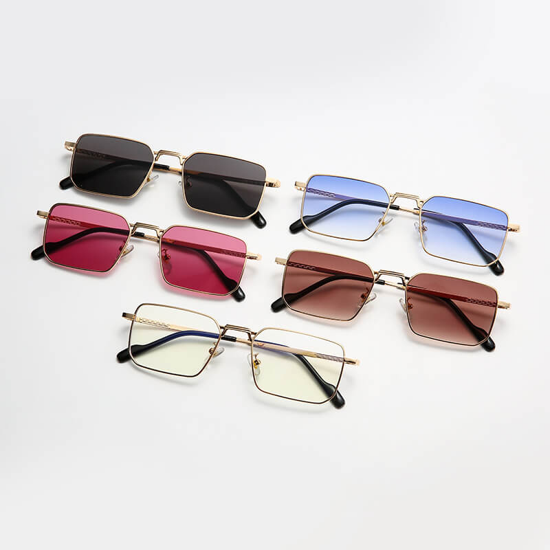 (6 Pack) Square Metal Sunglasses S714