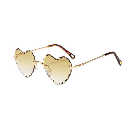 (6 Pack) Rimless Heart Sunglasses 1616