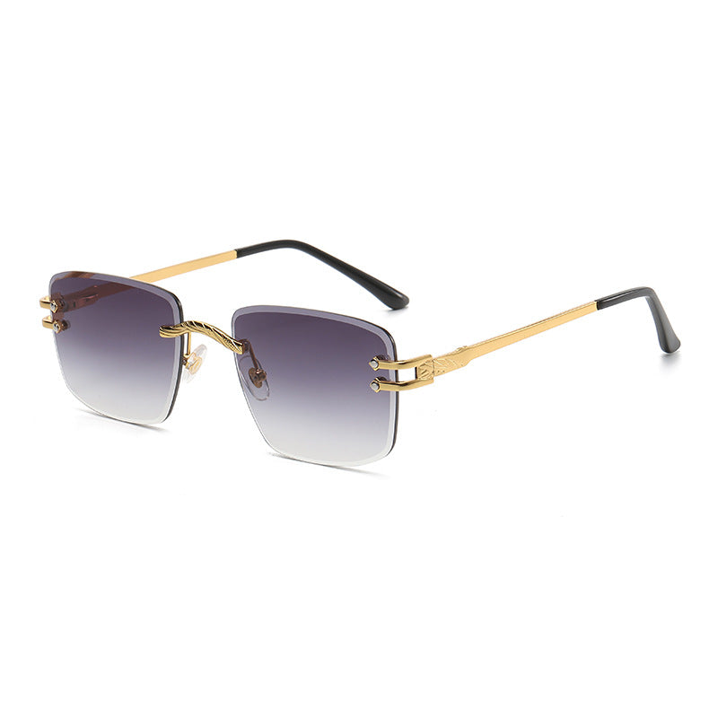 6043 Edge Cut Rimless Sunglasses(7 colors)