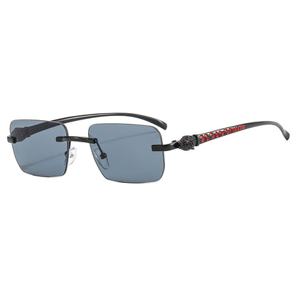 (6 Pack) Rimless Leopard Sunglasses 6060