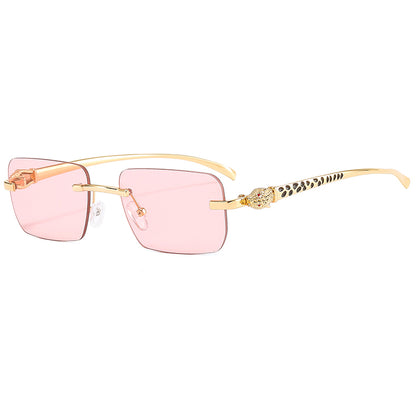 (6 Pack) Rimless Leopard Sunglasses 6060