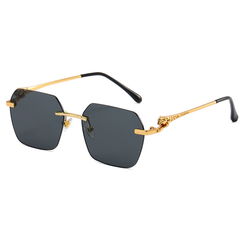 (6 Pack) Rimless Leopard Sunglasses 6025