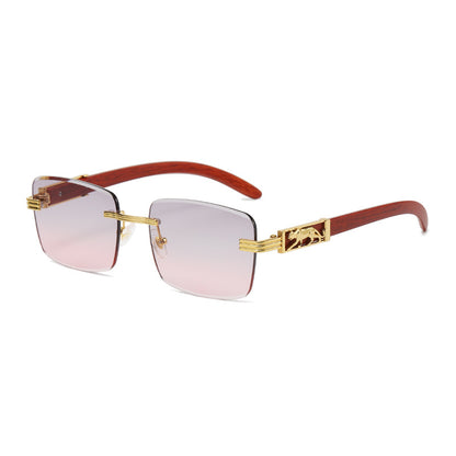 (6 Pack) Rimless Leopard Sunglasses 8061