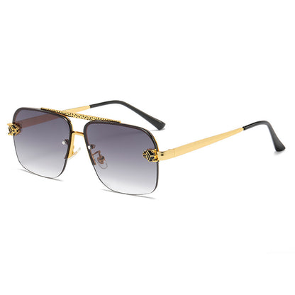 (6 Pack)Leopard Aviator Metal Sunglasses 6038