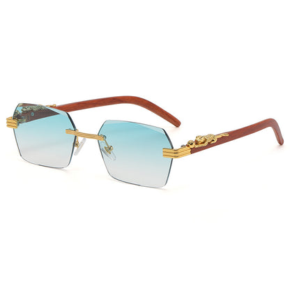 (6 Pack) Rimless Leopard Sunglasses 8059