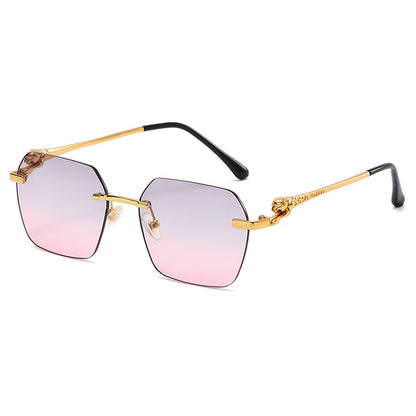 (6 Pack) Rimless Leopard Sunglasses 6025