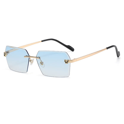 (6 Pack) Leopard Rimless Sunglasses D881