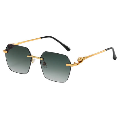 (6 Pack) Rimless Leopard Sunglasses 6025