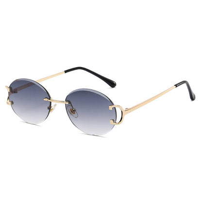 (6 Pack) Oval Rimless Sunglasses 6026