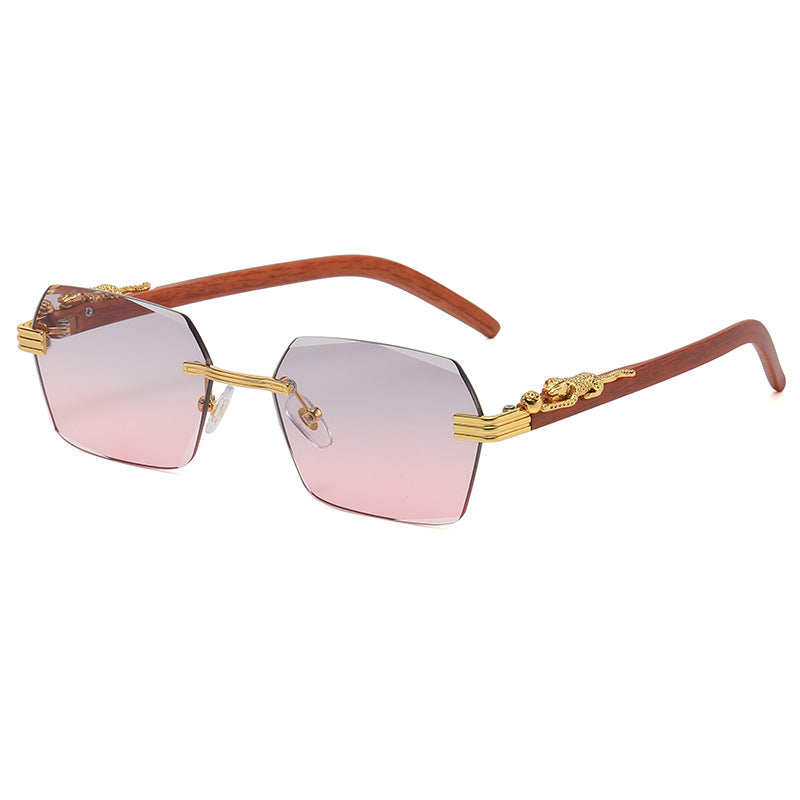 (6 Pack) Rimless Leopard Sunglasses 8059