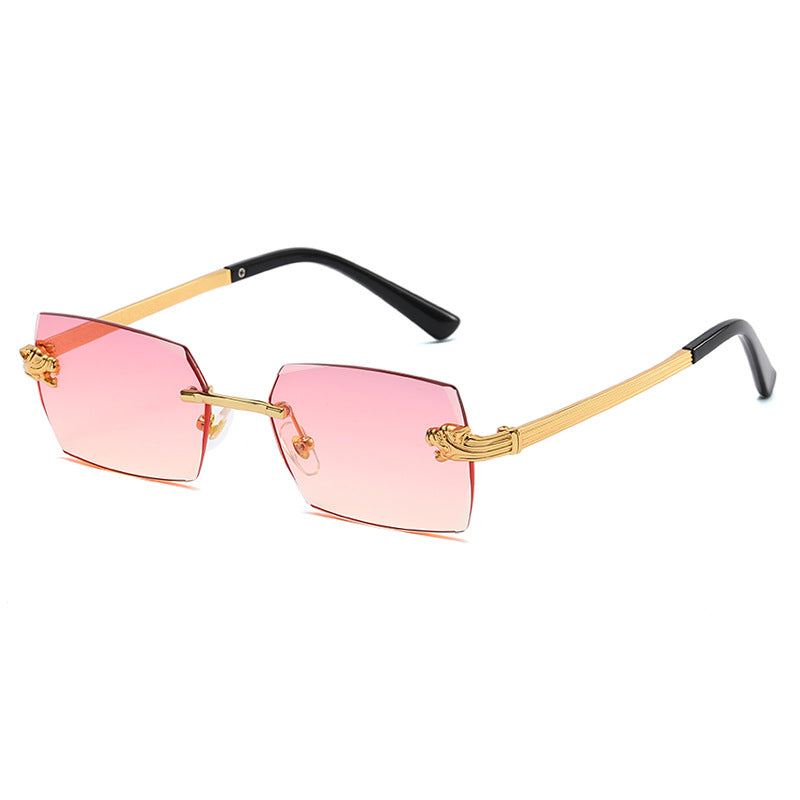 (6 Pack) Rimless Leopard Sunglasses 6028