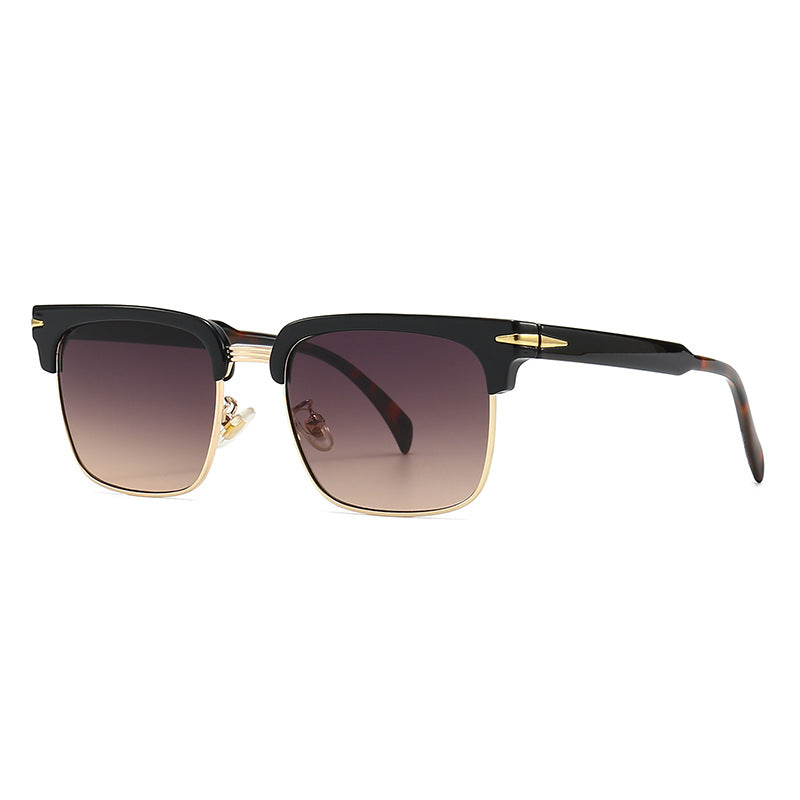 1119 Square Half-frame Aviator Sunglasses(5 colors)