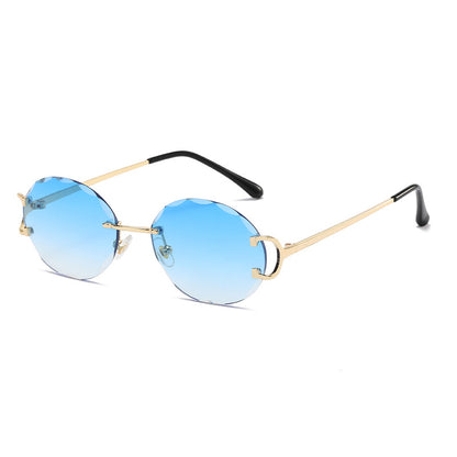 (6 Pack) Oval Rimless Sunglasses 6027