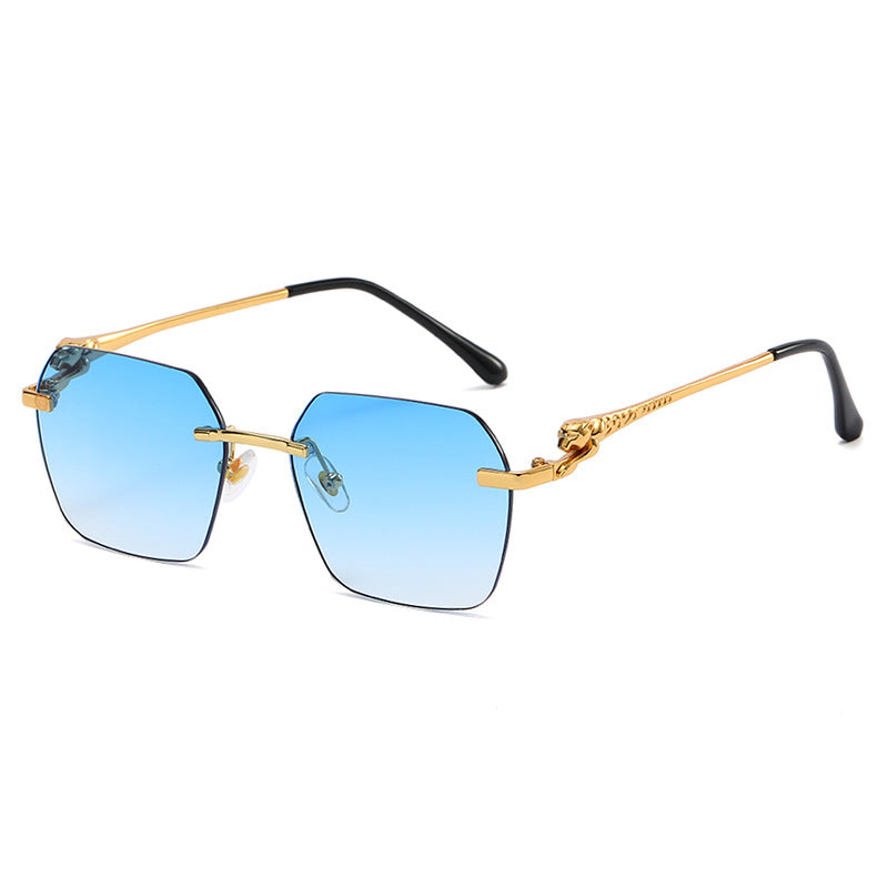 (6 Pack) Rimless Leopard Sunglasses 6025