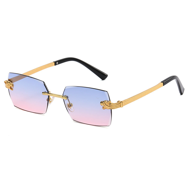 (6 Pack) Rimless Leopard Sunglasses 6028